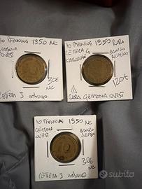 Monete rare  germania ovest 10 pfenning 1950