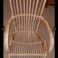 Sedie a dondolo grande o piccola Mid-Century bambù