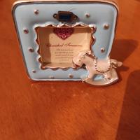 Portafoto Cherished Treasures azzurro con cavallin