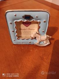 Portafoto Cherished Treasures azzurro con cavallin