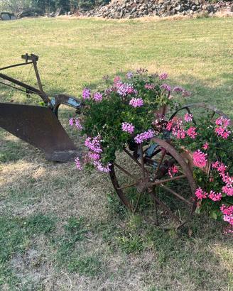 Antico aratro  Melotti uso fioriera