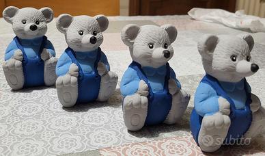 Pupazzi ceramica 12 pezzi orsetto Ugo nuovi