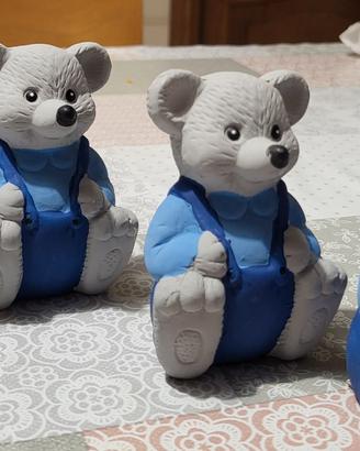 Pupazzi ceramica 12 pezzi orsetto Ugo nuovi