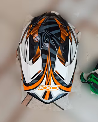 casco kxd pro con mascherina da motocross verdi 