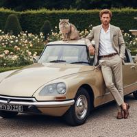 Citroen Ds 20 Pallas + gatto di Pallas. Restaurata