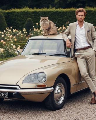 Citroen Ds 20 Pallas + gatto di Pallas. Restaurata