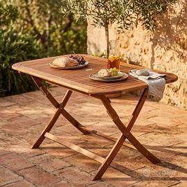 Tavolo da Esterno Pieghevole in Acacia 150x80 cm