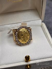Anello Donna in oro giallo 18k  con zaffiri