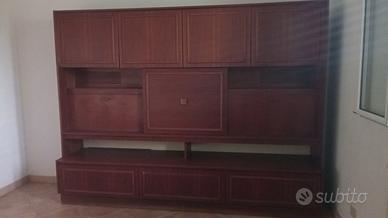 Libreria/Mobile soggiorno in legno massiccio 