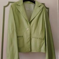 Giacca pelle verde