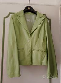 Giacca pelle verde