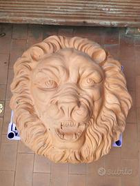 Terracotta da parete testa di leone