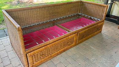 Divano letto in rattan- vimini