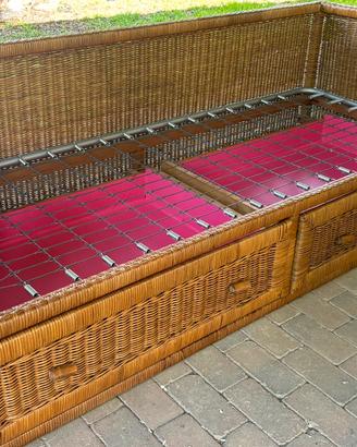 Divano letto in rattan- vimini