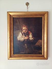 Ragazza con scopa riproduzione