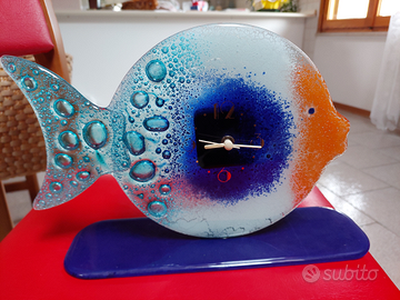 Orologio in vetro di Murano - Pesce