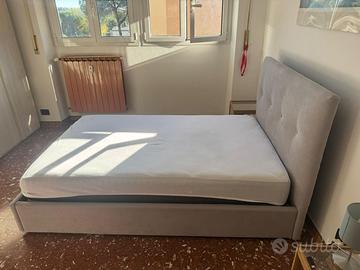 Letto contenitore+materasso memory- ottime condiz.