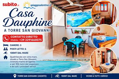 23-30 AGOSTO *100m MARE Torre S.Giovanni 6POSTI