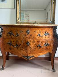 Comó francese stile Luigi XV con specchiera