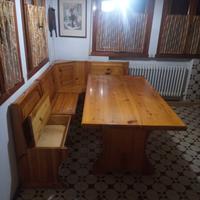 Panca da cucina angolare in legno massello