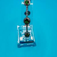 Bracciale tennis argento 925 con pietre verdi