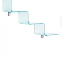 Mensola in vetro curvato a scala