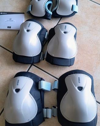 Set protezioni pattini, monopattino, skateboard