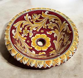 Lavandino  in ceramica di Caltagirone