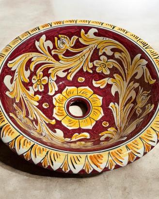 Lavandino  in ceramica di Caltagirone