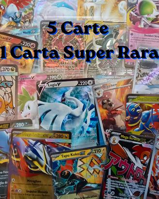 Pokemon Mystery Pack - 5 Carte 1 Super Rara