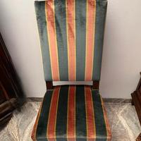 Set di 8 sedie in stile Luigi XIII in velluto