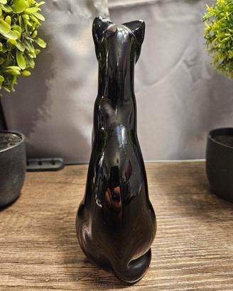 Baccarat Gatto Egizio Cristallo Nero Vintage