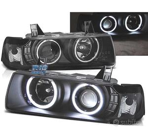 FARI BMW E36 90-99 CCFL OCCHI ANGEL FONDO NERO