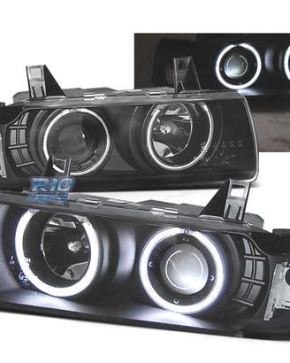 FARI BMW E36 90-99 CCFL OCCHI ANGEL FONDO NERO