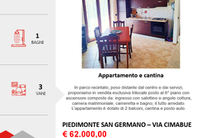 Trilocale con posto auto e cantina
