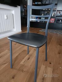 4 sedie in acciaio sanitato grigio - Made in Italy