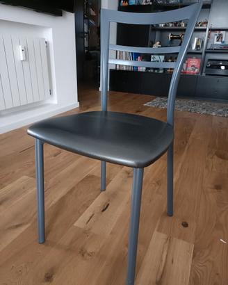 4 sedie in acciaio sanitato grigio - Made in Italy