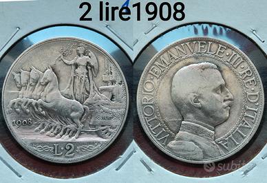 2 lire 1908 Regno