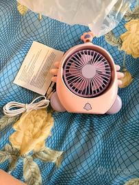 Mini Ventilatore da Tavolo USB Ricaricabile rosa
