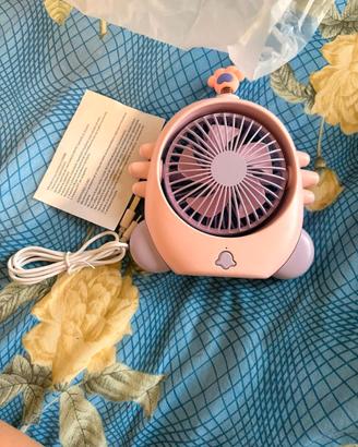 Mini Ventilatore da Tavolo USB Ricaricabile rosa