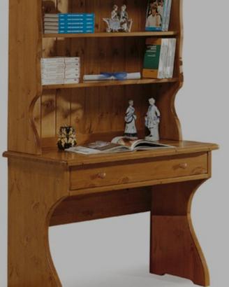 scrivania piu libreria in legno massello di abete 