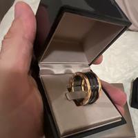 Bulgari anello B.zero1 oro rosa  e ceramica nera