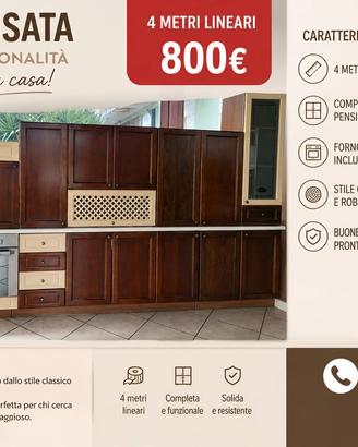 cucina usata in legno noce