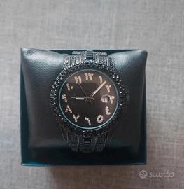 Orologio al quarzo nero black stile ice trap pop