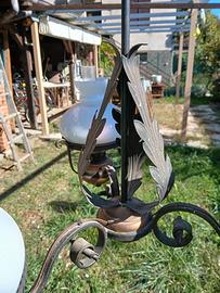 lampadario ferro battuto