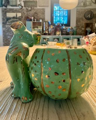Portavaso vintage Schnauzer in ceramica anni ’5060