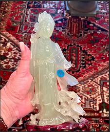 PREZIOSAanticaSTATUA"GUANYIN"GIADAintagliataXX°sec