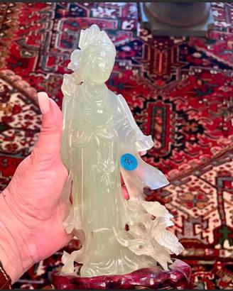 PREZIOSAanticaSTATUA"GUANYIN"GIADAintagliataXX°sec