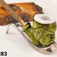 Pipa CHIOGGIOTTA testa verde in terracotta