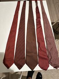 5 cravatte uomo vintage  rosso bordeaux marrone